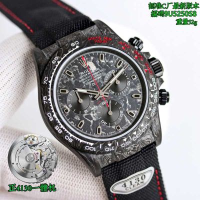 C factory Rolex Daytona 50th Anniversary Replica MK1 4130  40MM Carbon Fiber Black Watch